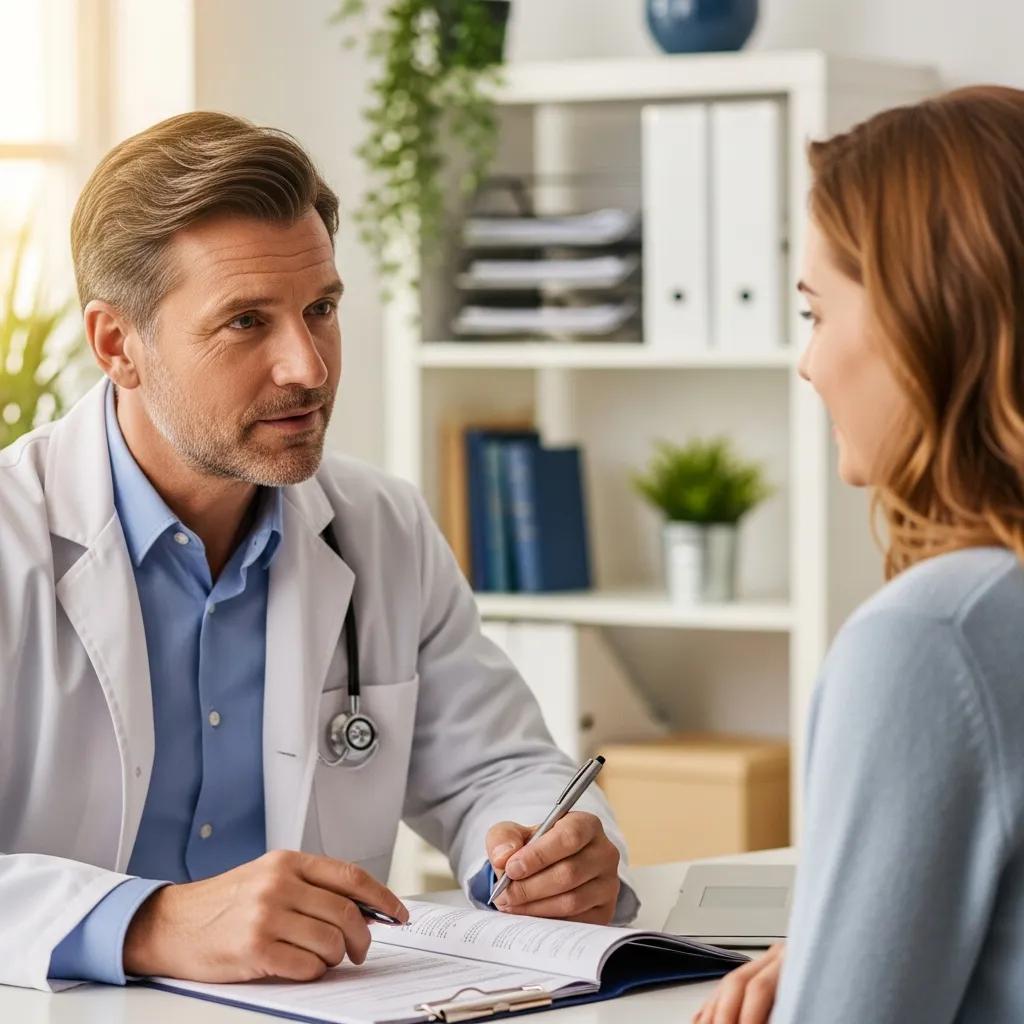 Doctor actively listening to a patient during a consultation