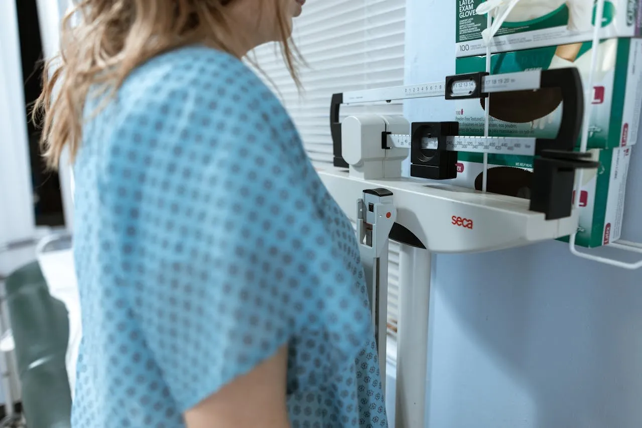 Laboratory tools and a sample CBC report showing blood cell counts