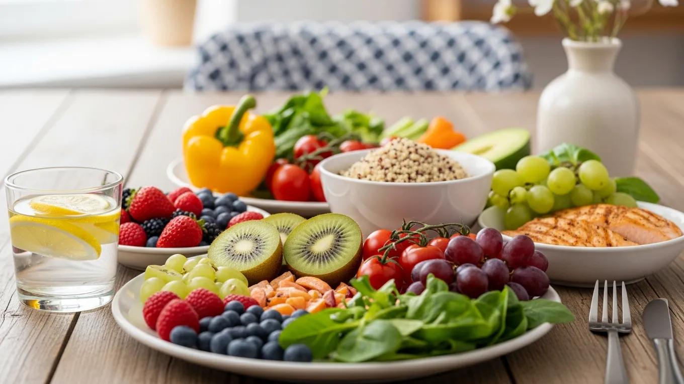 A colorful selection of whole foods to support healthy blood sugar and metabolic balance
