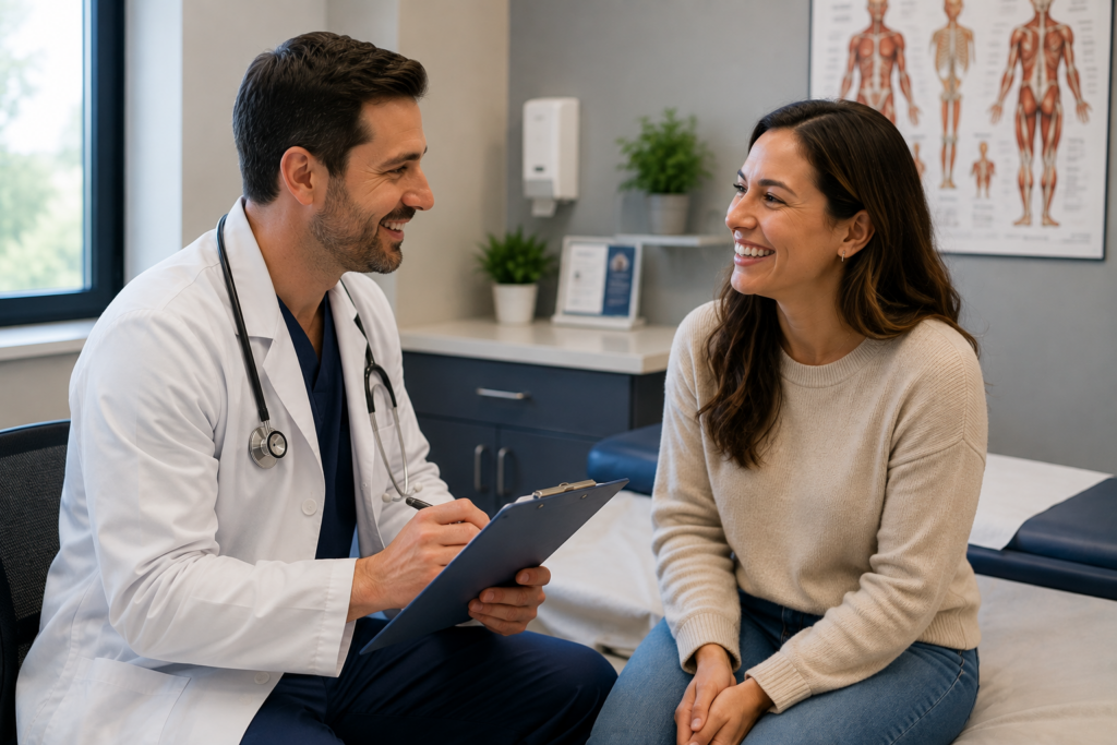 Doctor showing test results to male patient – Life Beyond MD Dearborn
