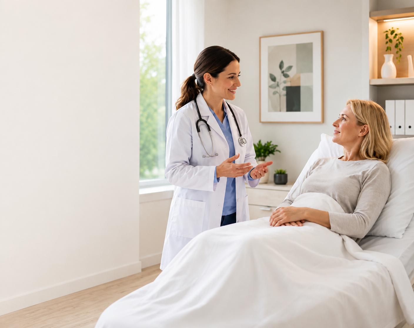 Doctor consulting with seated patient in exam room – Life Beyond MD Dearborn
